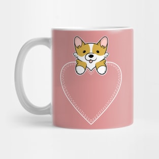 Cute Corgi in Heart Pocket Mug